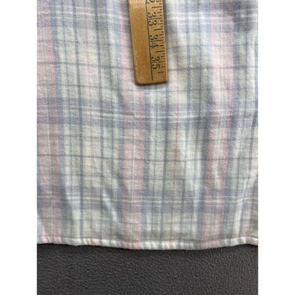 Vintage Carriage Court Nightgown Womens 2X Pastel Plaid Cotton Lace Collar 90s - Picture 6 of 11
